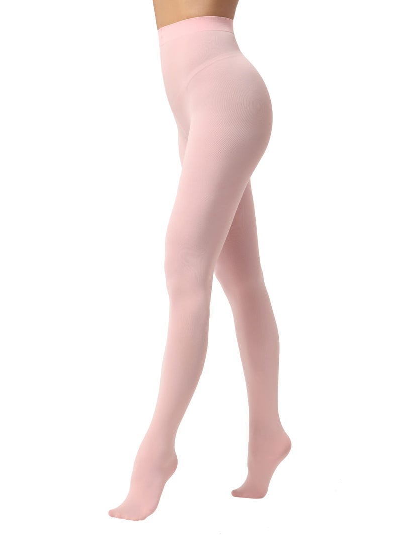 EVERSWE Women's 80 Den Soft Opaque Tights, Women's Tights (S/M, Pink) - Image 1